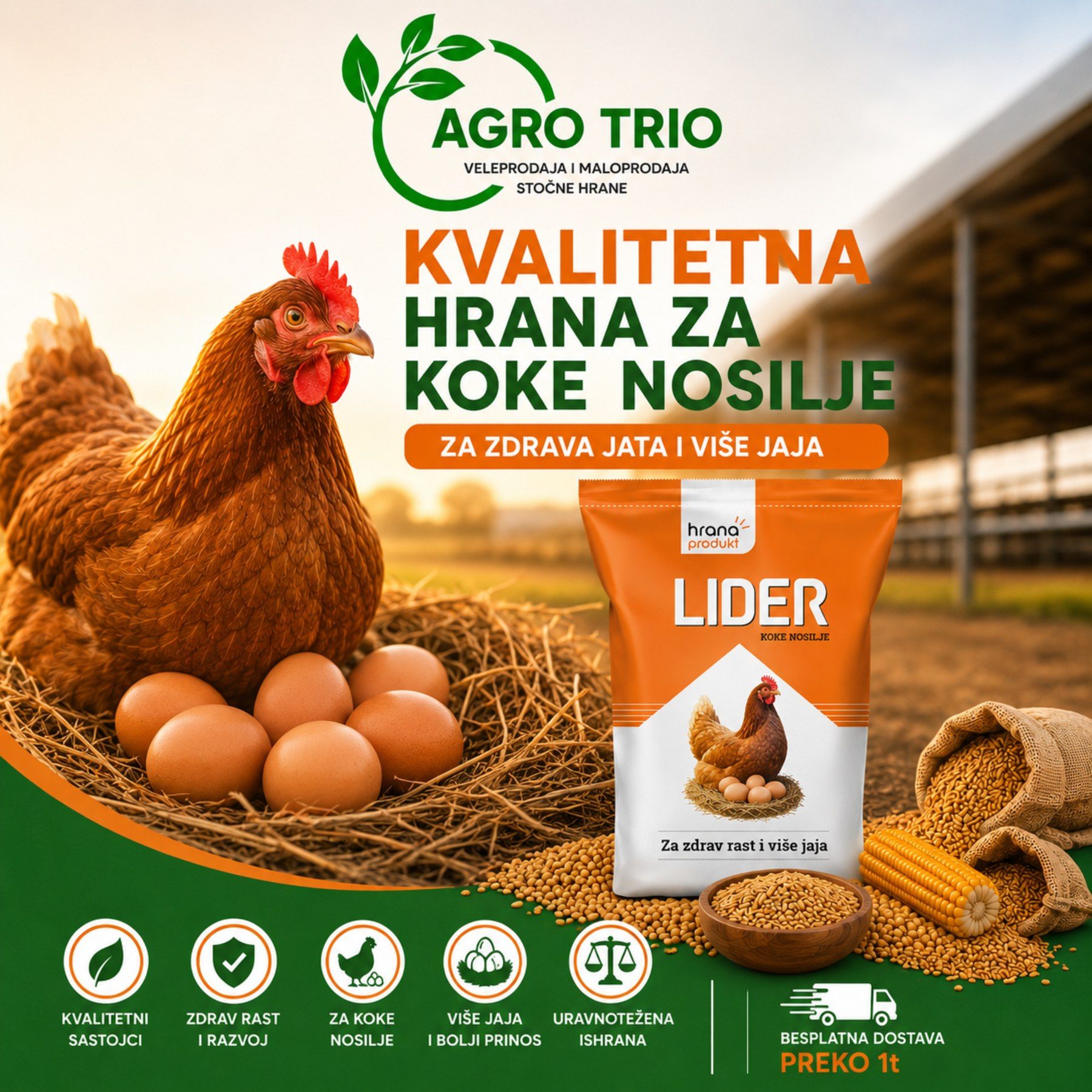 Hrana za koke nosilje — Agro Trio